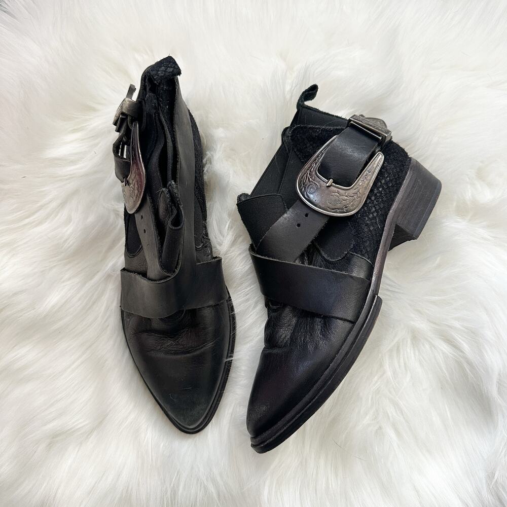 Free People Maverick Chelsea Western Buckle Booties